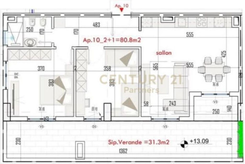 BARGAIN! 2+1 APARTMENT FOR SALE + veranda AT COLOR SPLASH IN PASKUQAN – 1150 €/M² FINAL PHASE