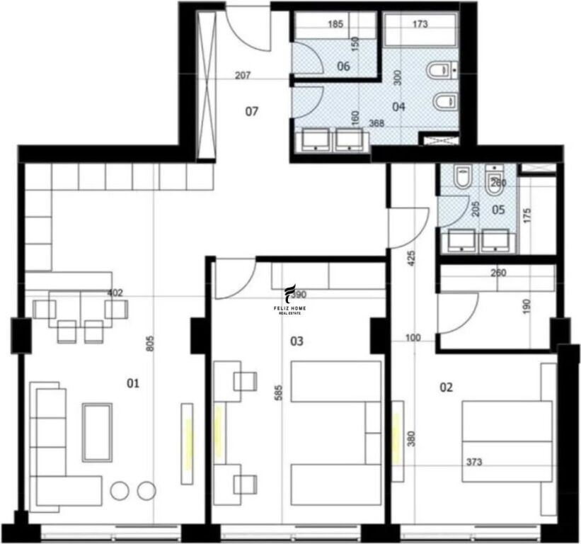 APARTMENT FOR SALE 2+1+2 ELBASANIT STREET 769.920 EURO FH-98365