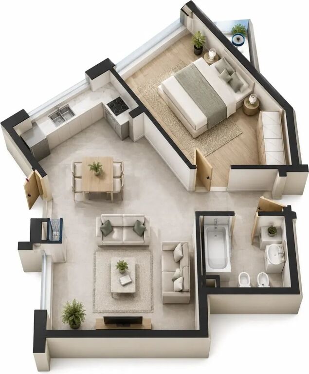 1+1 apartment in Marea Resort, Qerret – Unit 12