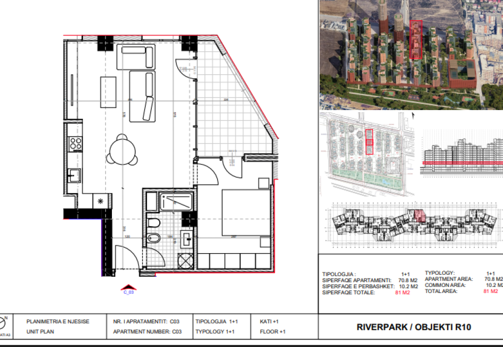 Shitet, Apartament 1+1 River Park Residence, Unaza e Re.