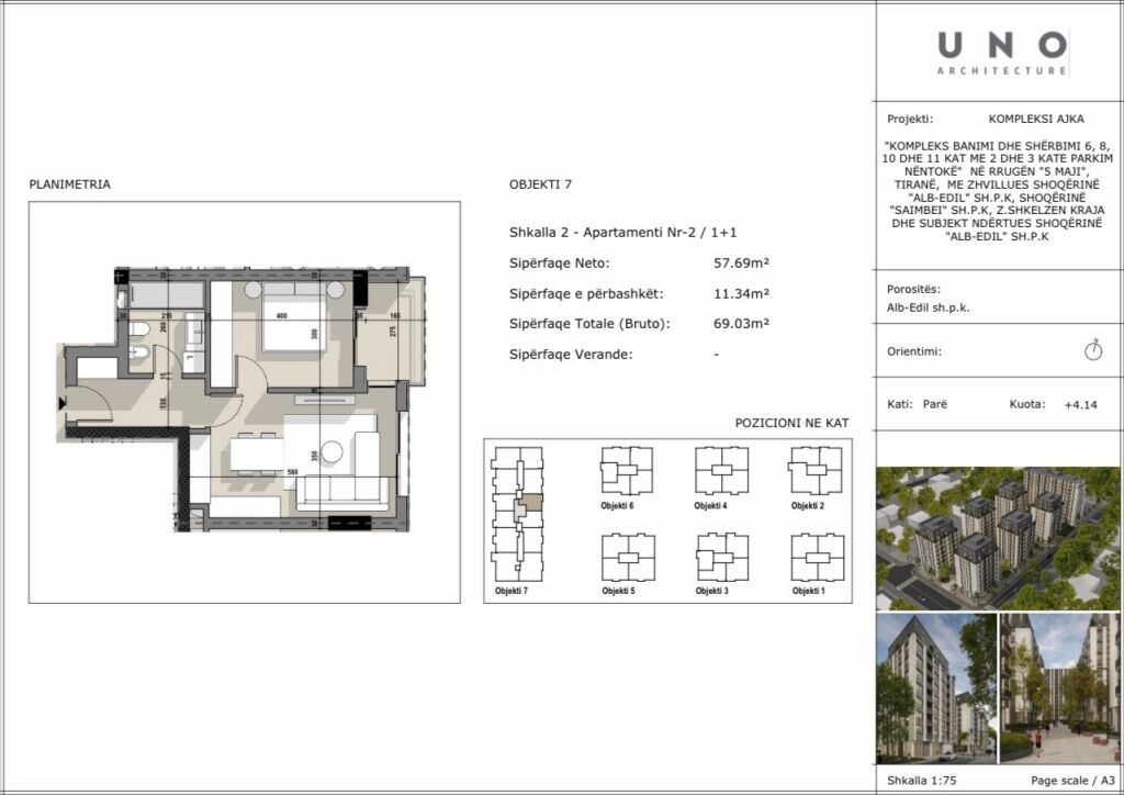 Ajka Residence, 5-Maji  For sale, 1+1 Apartment