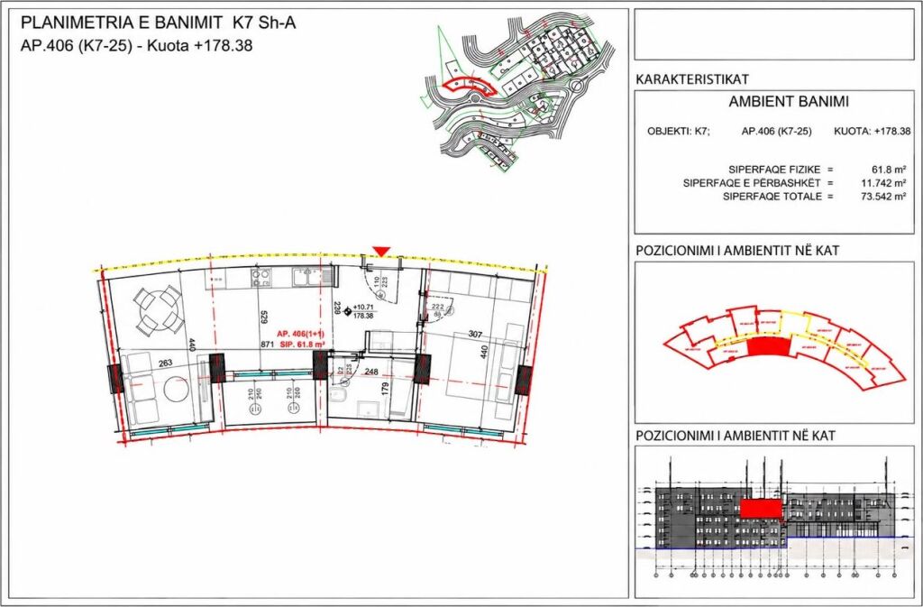 Shitje | Apartament 1 + 1 | Rezidenca “Kodra e Diellit 2” | 130000 €