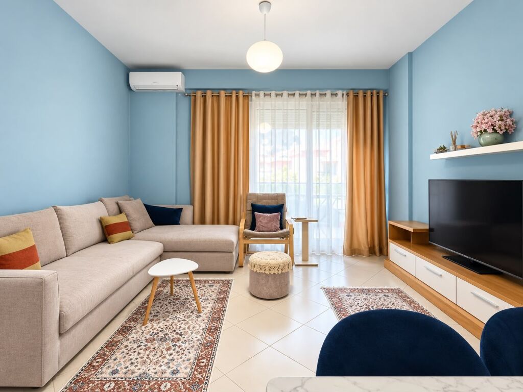 # IN AFFITTO: 1+1 + 2 Balconi (80 m²) 📍21 Dhjetori – Complesso Magnet (70.000 Lekë/Mese) – Completamente Rifinito | 6° Piano