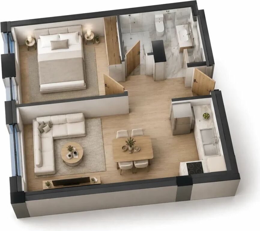 1+1 Apartment Kodra e Diellit | 43.7 m² | €94,392 | K6.2A-24
