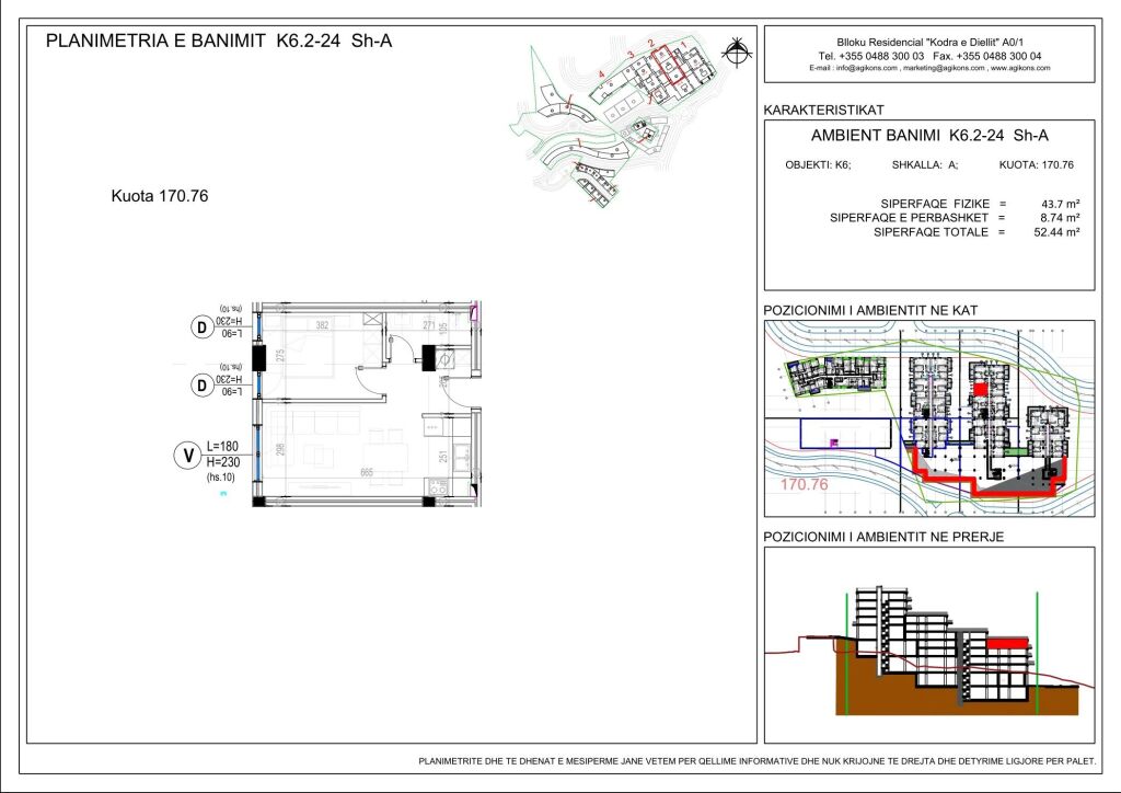 1+1 Apartment Kodra e Diellit | 43.7 m² | €94,392 | K6.2A-24