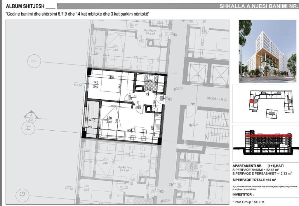# IN VENDITA – Prezzo Super: 1+1 📍Nuovo Boulevard (Via Jordan Misja) – 120.000 € – Superficie: 65 m² || SanPaolo Residence ✨️ – 6° Piano || Nel Cuore del Nuovo Boulevard