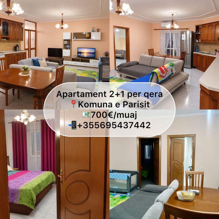 Apartament 2+1 per qera 📍Komuna e parisit