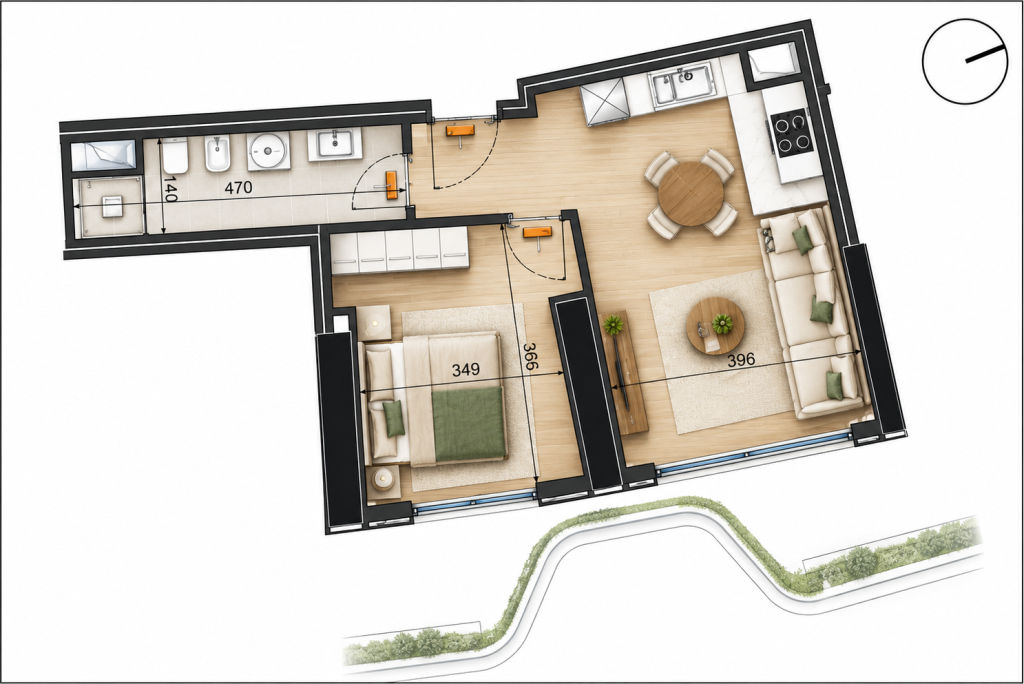 🏡 SHITET APARTAMENT 1+1 – CENTAUREA RESIDENCE, LIQENI I THATË