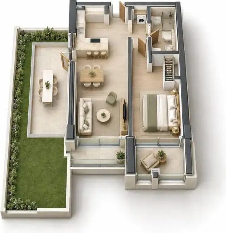 1+1 Apartment A47 | Green Coast G17 | 68.88 m² + veranda | €375,157.93