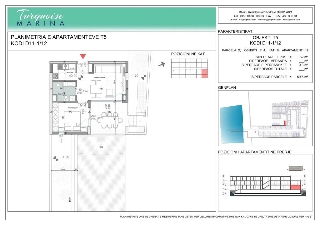 Appartamento 1+1 Turquoise Marina | 62 m² + cortile | €215,000