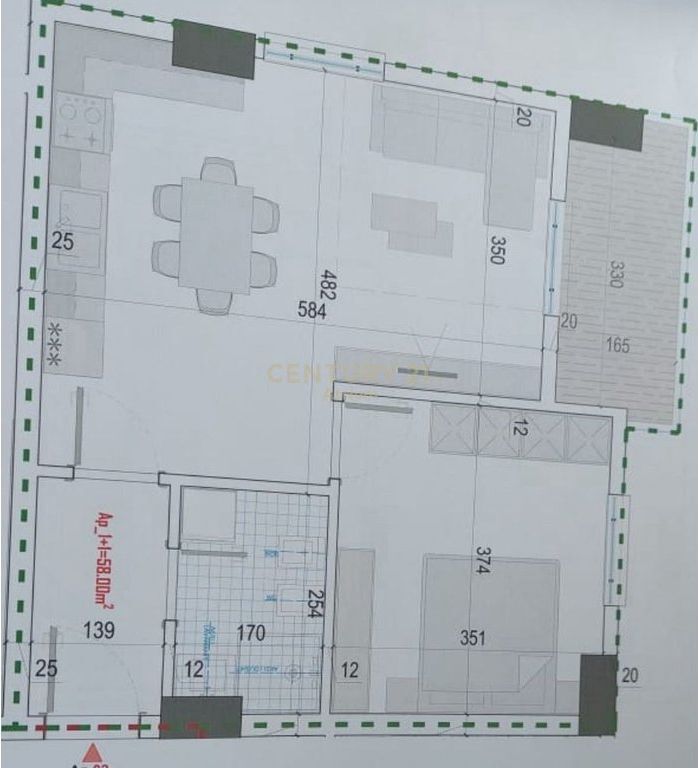 APPARTAMENTO 1+1 IN AFFITTO NEL CENTRO DI KAMEZ!