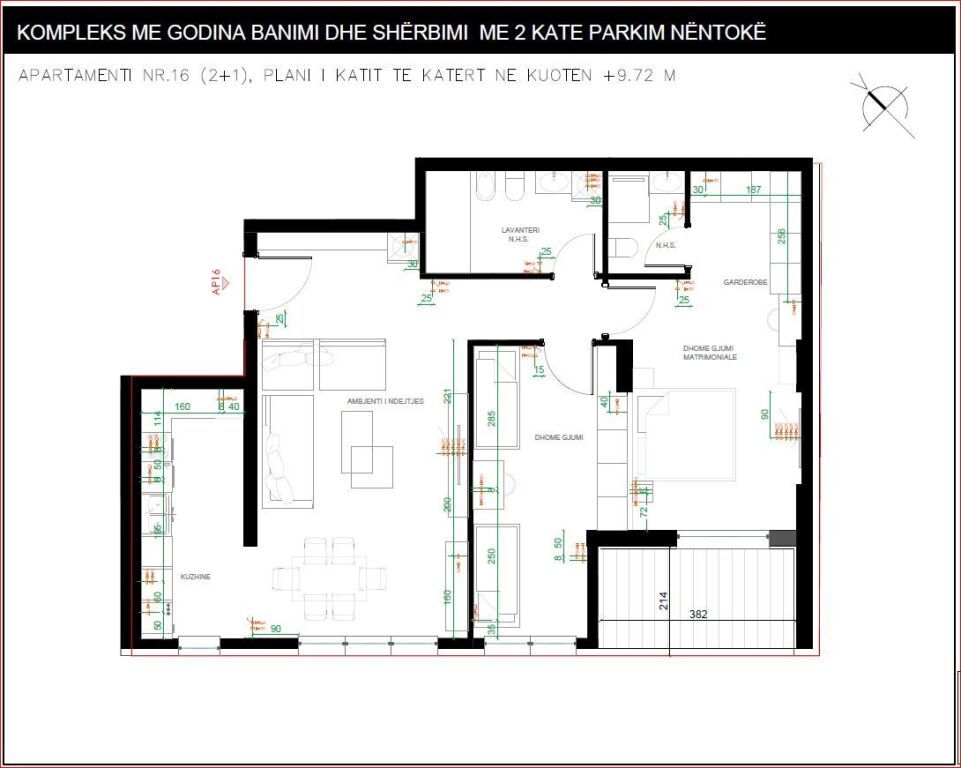 Apartament 2+1 me Qira Kompleksi Xheluks