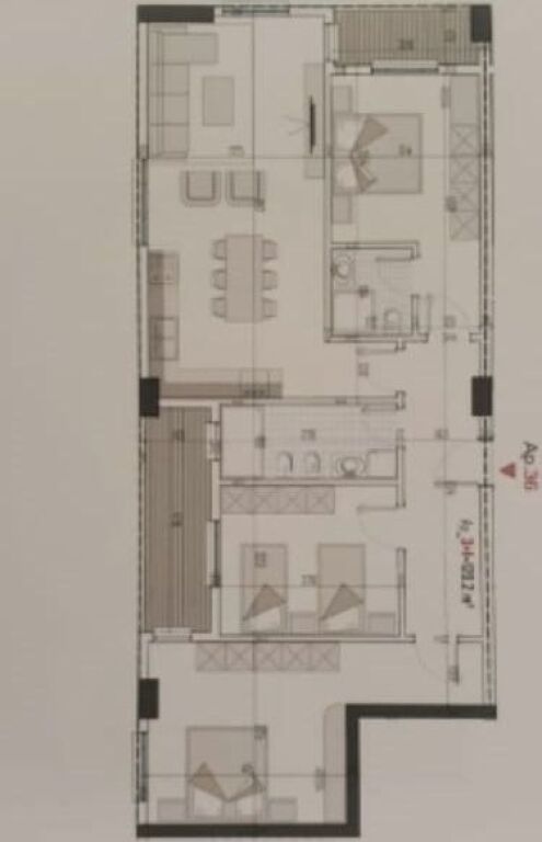 Shitet apartament 3+1 tek Residenca Prime 3 , Kamez .