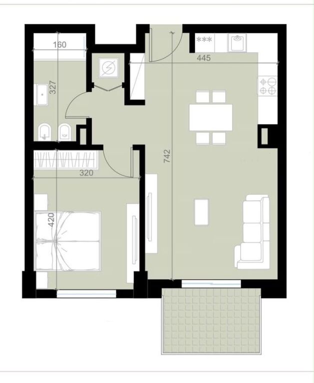 HITET APARTAMENT 1+1 TEK REZIDENCA ROADSIDE – GOLEM!