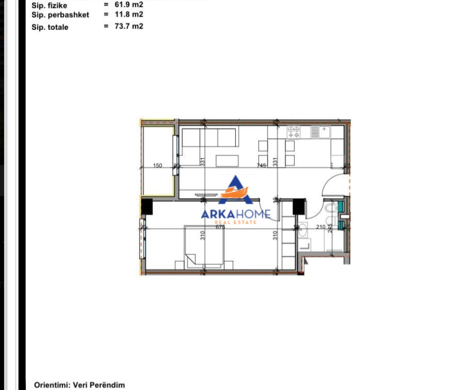 1+1 APARTMENT WITH BALCONY FOR SALE "PASKUQAN, ALUNA 1" 92.125 EURO