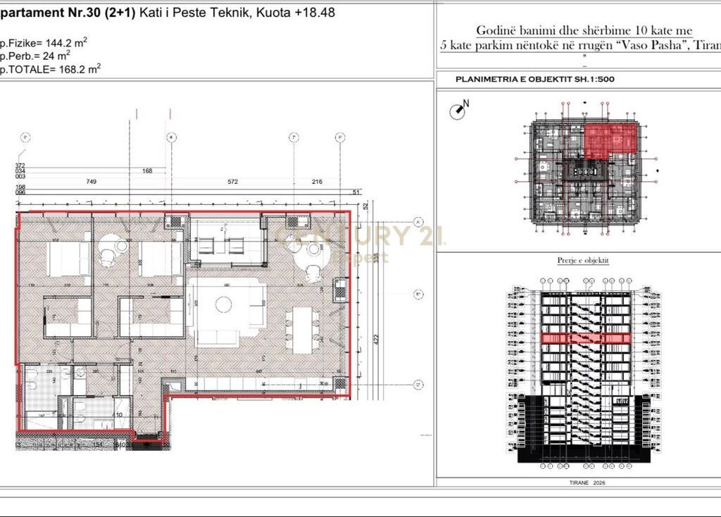 APPARTAMENTO 2+1 IN VENDITA – ISH-BLOKU, TIRANA