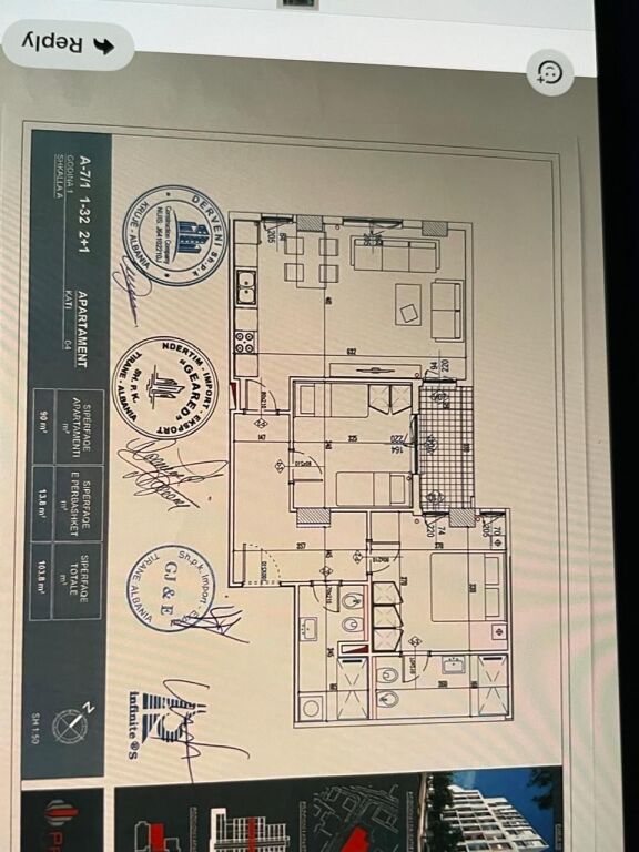 Apartament 2+1+2 per shitje Komuna e Parisit  !