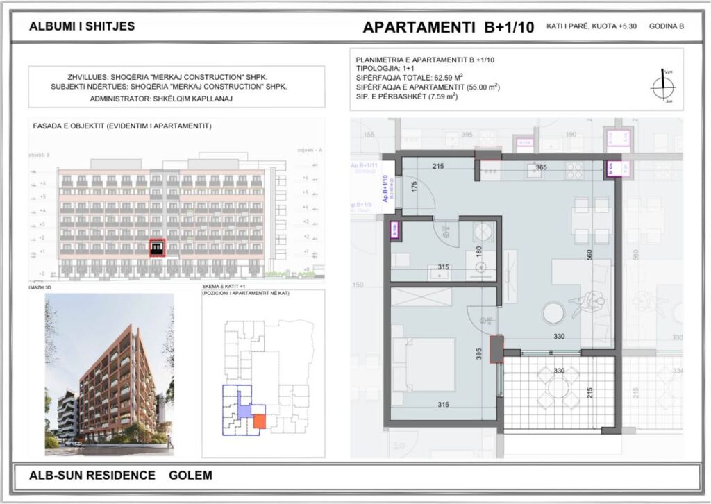 SHITET APARTAMENT 1+1 GOLEM