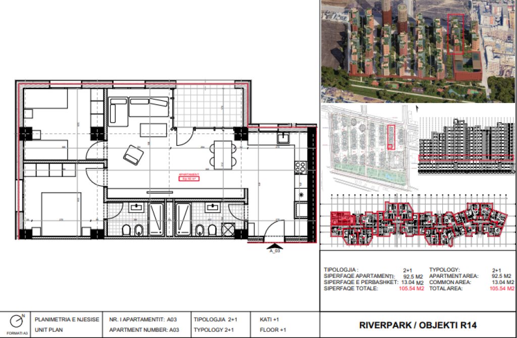Shitet, Apartament 2+1 River Park Residence, Unaza e Re.