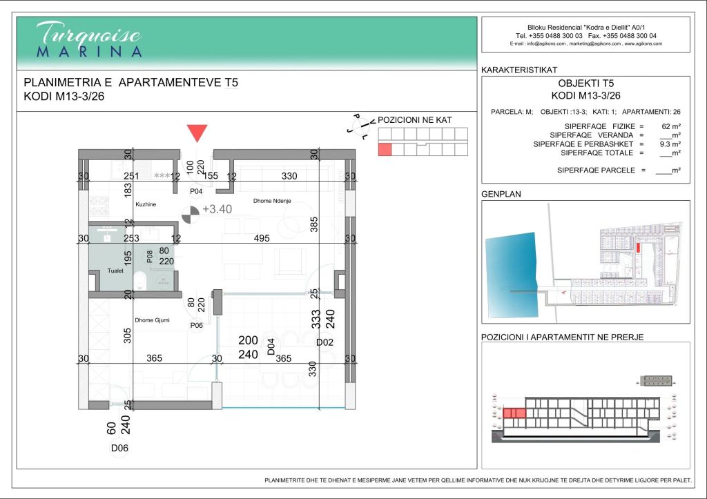 Apartament 1+1 Turquoise Marina M13-3/26 | 220,000 €