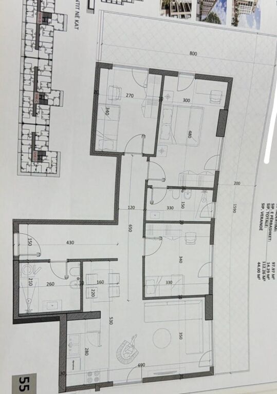 Shitet apartament 3+1+2 tek Rezidenca Venatino 4 , Kamez , Institut .