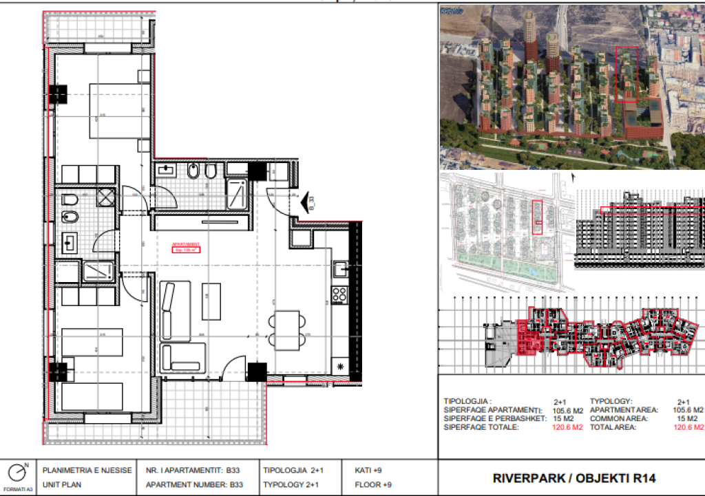 Shitet, Apartament 2+1 River Park Residence, Unaza e Re.