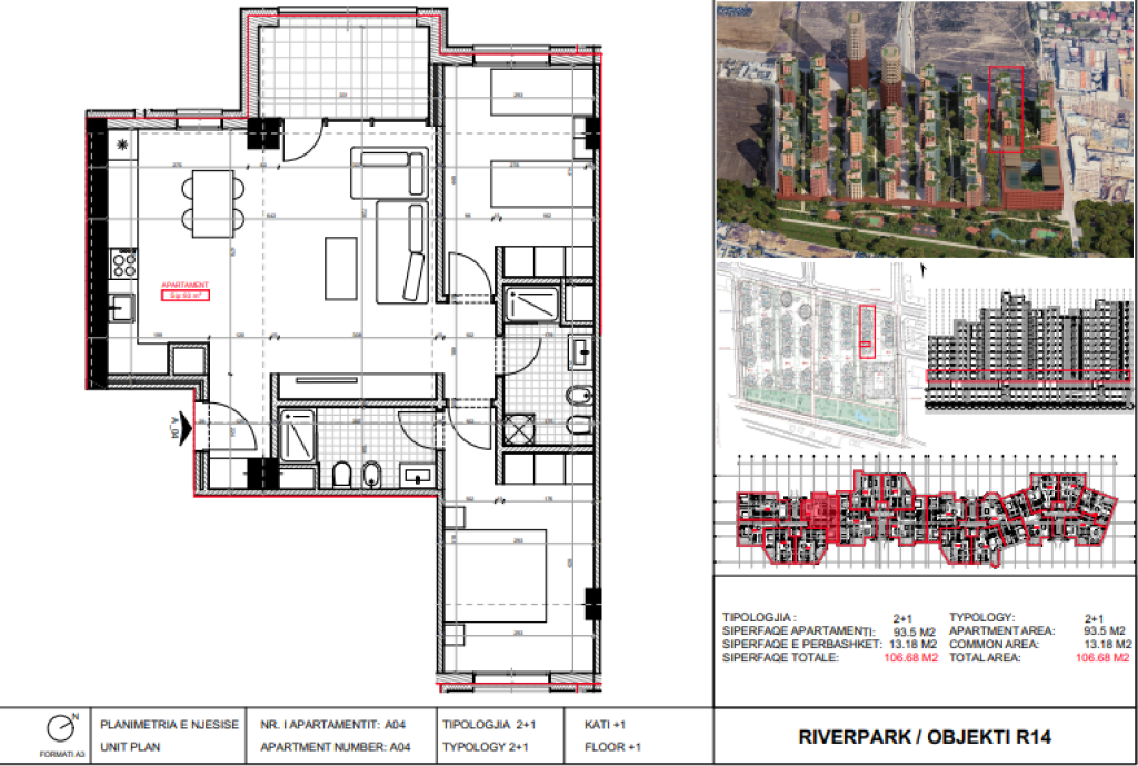 Shitet, Apartament 2+1 River Park Residence, Unaza e Re.