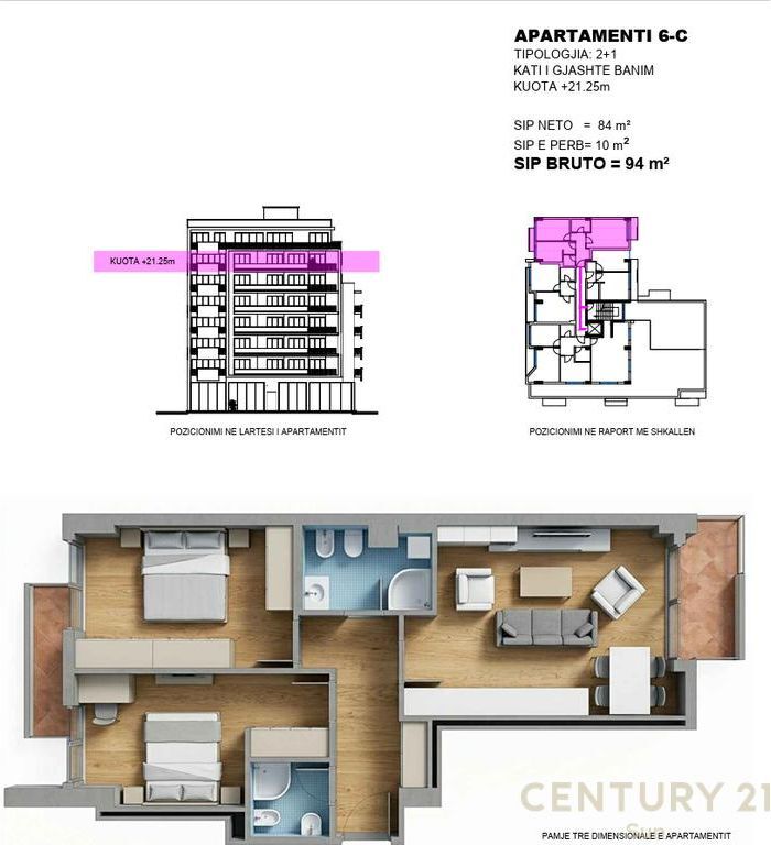 2+2 apartment for sale in Irfan Tomini, Tirana