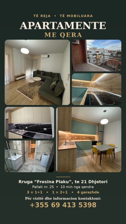 Apartament i ri dhe i mobiluar me qera 1+1 rr.Frosina Plaku