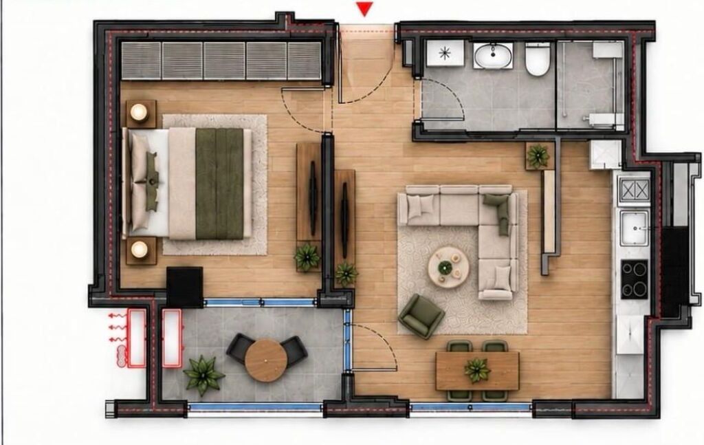 ☀️APARTMENT FOR SALE 1+1 – HENKE RESIDENCE, TIRANA☀️