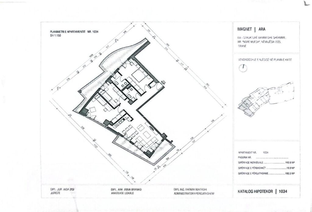 Shitet apartament 3+1+2+2 ballkone Kompleksi Magnet ne Rrugen Frosina Plaku ID 5820