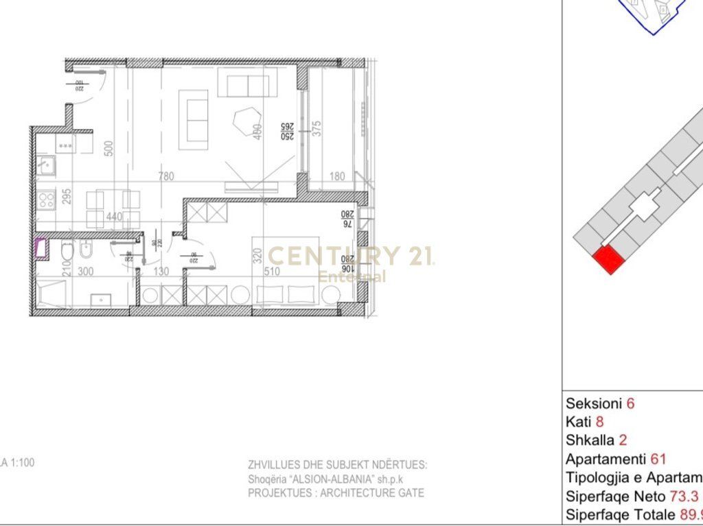 Shitet Apartament 1+1 tek Riverside Residence