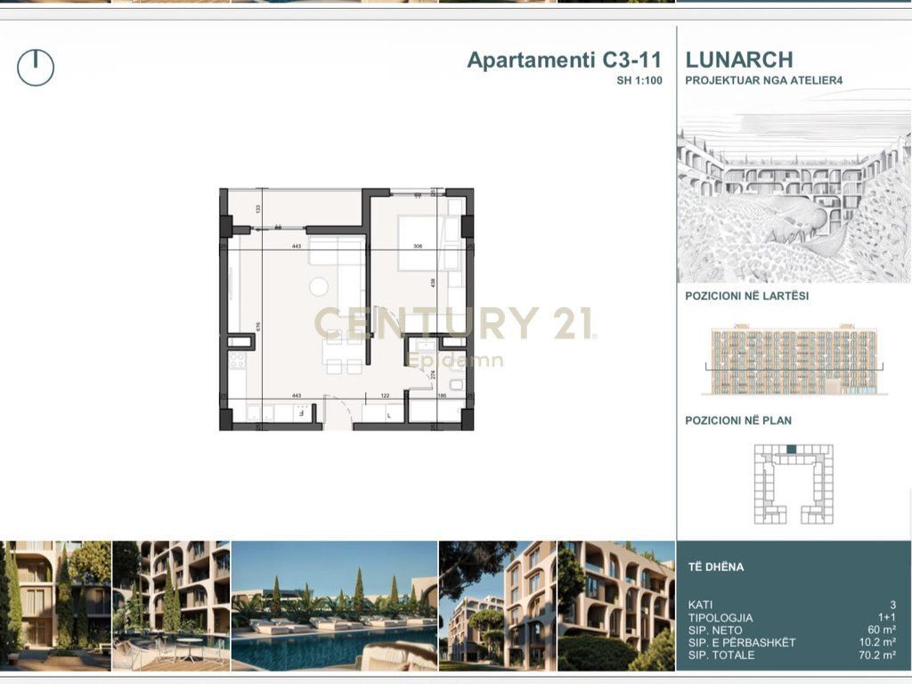 EXCLUSIVE ! Apartament 1+1 për shitje në Lunarch Residence Mali i Robit ! 84,000 €