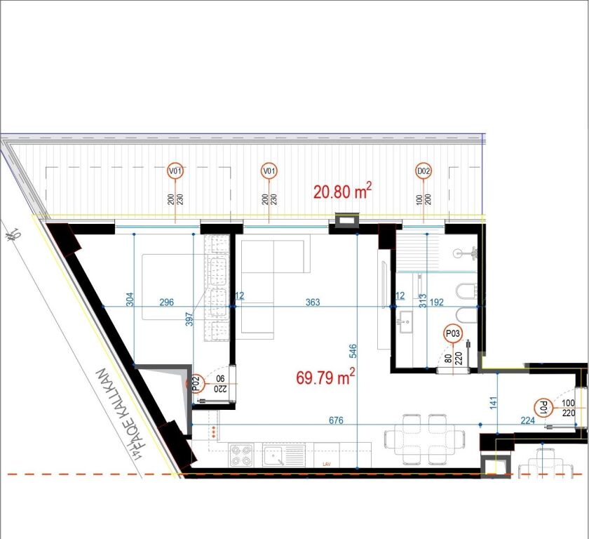 1+1 Apartment for Sale in Ali Demi (ID B110633) Tirana