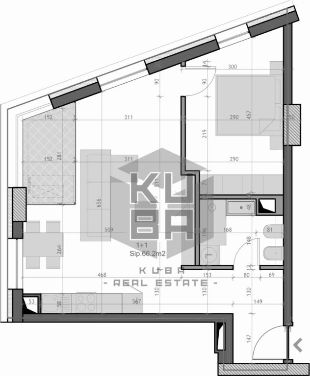 Apartament 1+1 pranë 📍Kryëzimi i Farmacisë 10.  156'000€ i negociueshëm