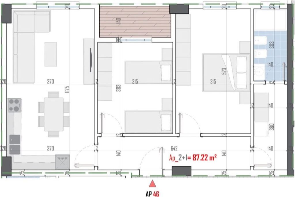 For sale, 2+1 Apartment, Ilyrian Residence, Tirana.