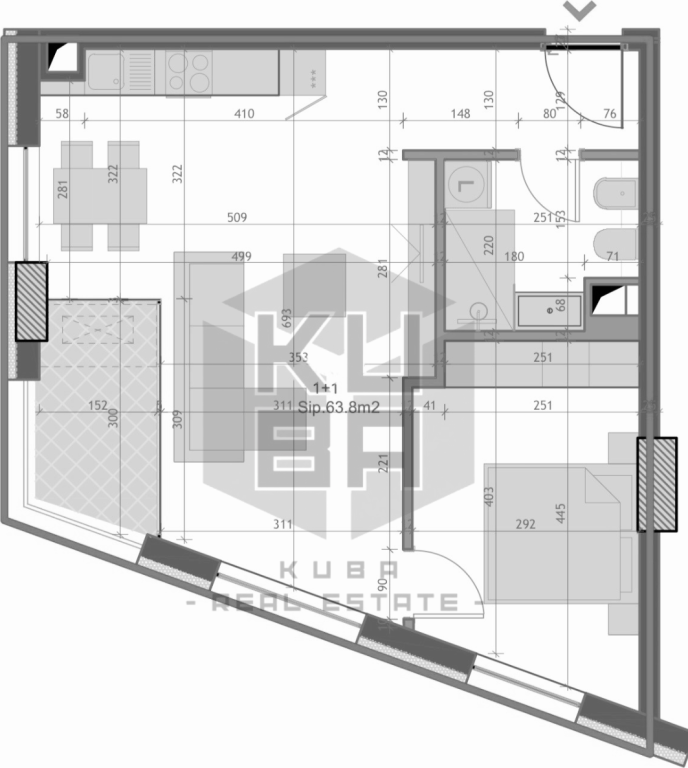 Appartamento 1+1 vicino a 📍Kryqëzimi i Farmacisë 10.  150'000€ trattabile