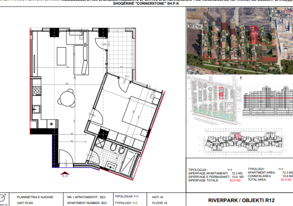 Shitet, Apartament 1+1 River Park Residence, Unaza e Re.