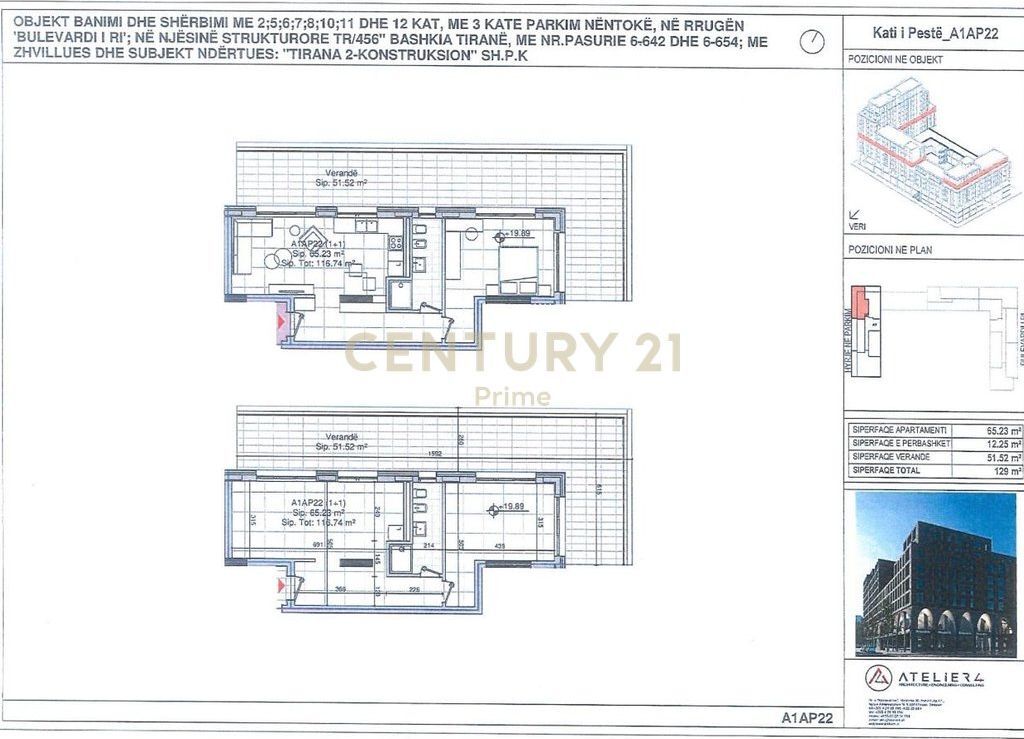 Apartament 1+1 Për Shitje në Bulevardi i Ri, Tiranë – 226,600€ | 129 m²