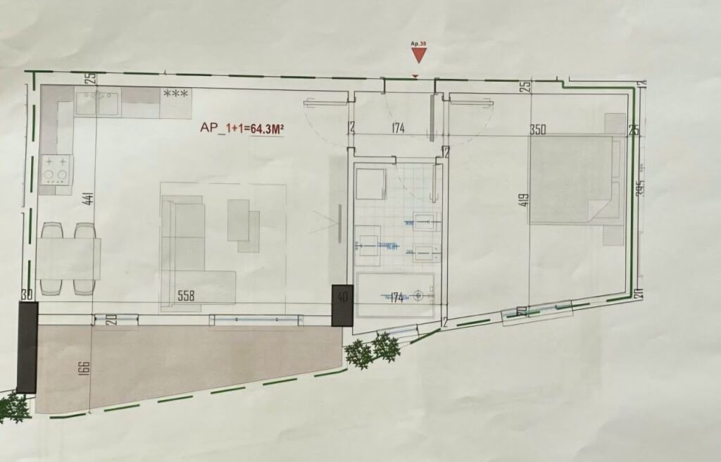 Appartamento 1+1 in vendita presso la Residenza Albulena, Paskuqan .