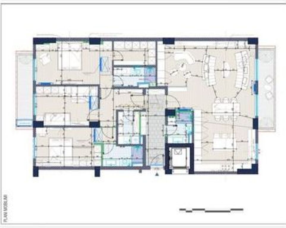 Shitet apartament 3+1+3 dhe 2 poste parkimi me cmim ekstra ne Kinostudio afer Ministrise se Kultures 440,000 €