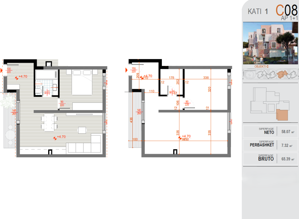 Shitet Apartament 1+1 Gjiri i Lalzit