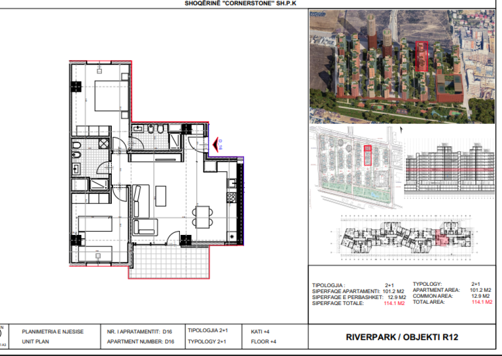 Shitet, Apartament 2+1 River Park Residence, Unaza e Re.