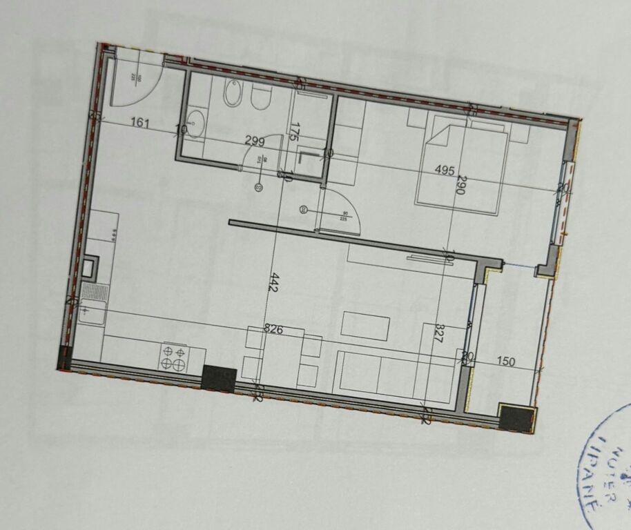Shitet apartament 1+1 tek Kompleksi Aluna , Paskuqan .