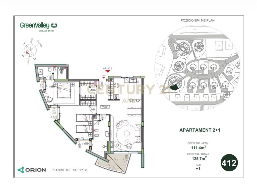 Apartament 2+1+2 në Green Valley Residence – Elegancë dhe komoditet pranë Liqenit