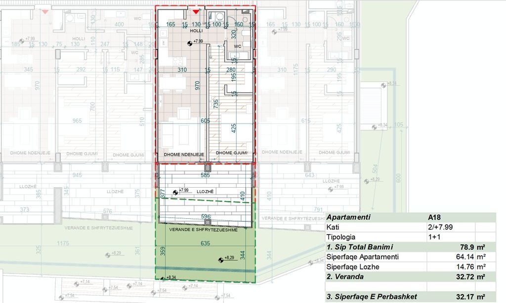 SHITET APARTAMENT 1+1+VERANDË NË GREEN COAST – PALASË