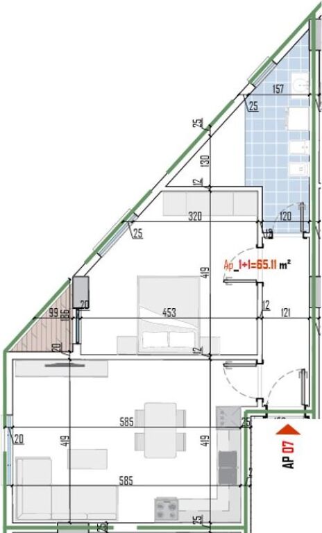 SHITET APARTAMENT 1+1 NE PASKUQAN