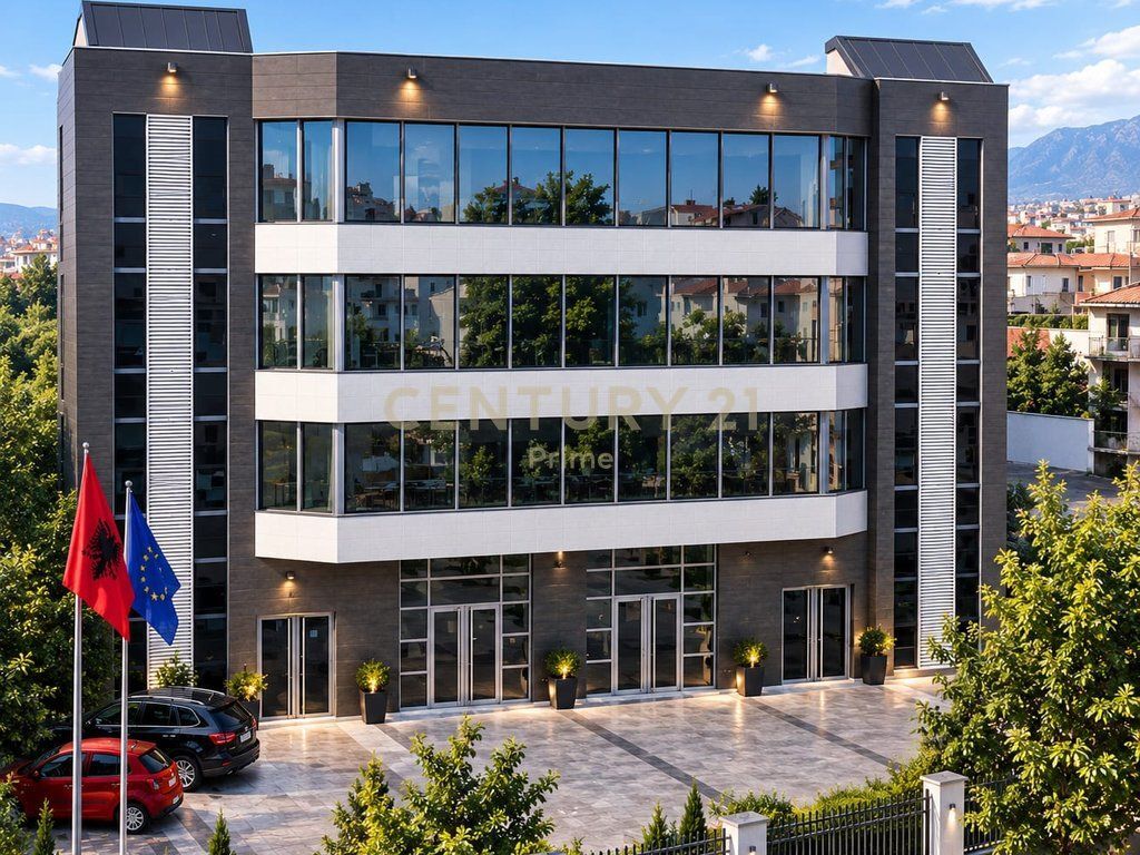 A 4-story business building is offered for rent, located in one of the most accessible areas of Tirana, near Rruga e Kavajës, behind the Globe center.
