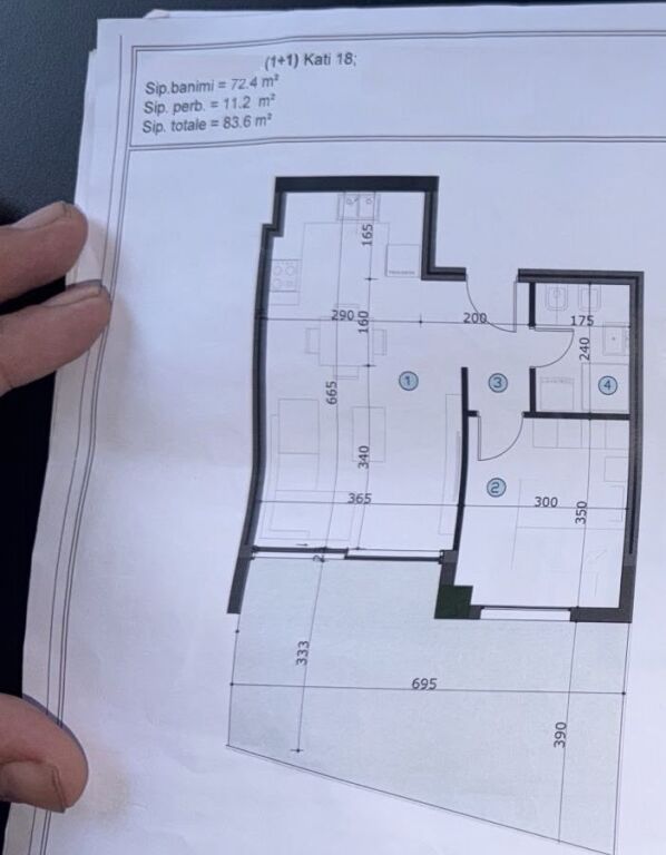 SHITET APARTAMENT 1+1 - Pranë Casa Italia KASHAR, TIRANË ID 5879