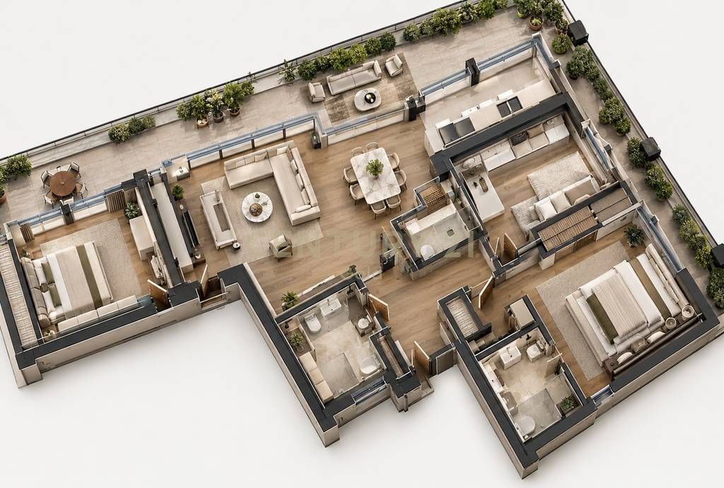 Apartament 3+1+2 me Verandë dhe Depo – Residenca Lake View